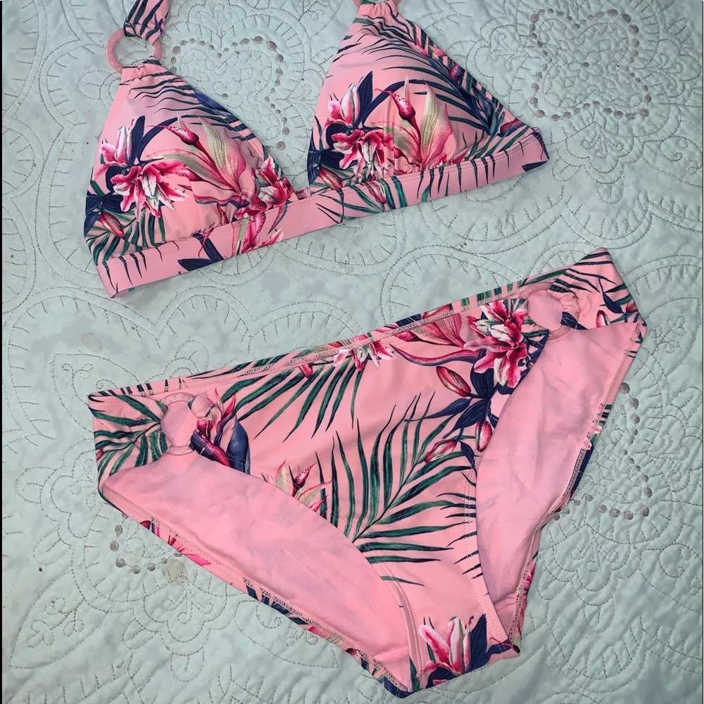 Gottex Light Pink Luxe Tropical Bikini Set - Brand New!